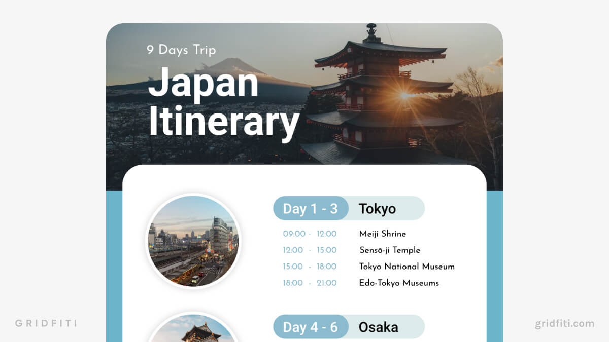 Minimal 1-Page Itinerary