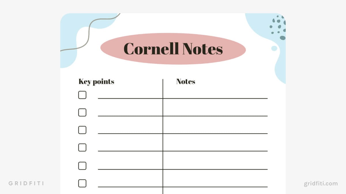 Cornell Notes Template for Google Docs