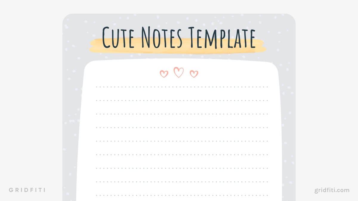 Cute Notes Template for Google Docs