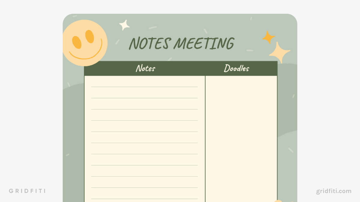 Retro Meeting Notes Template
