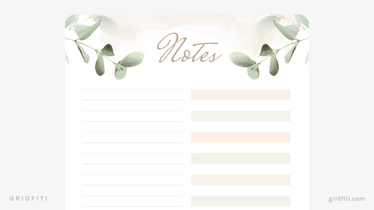 Simple Lined Notes Template