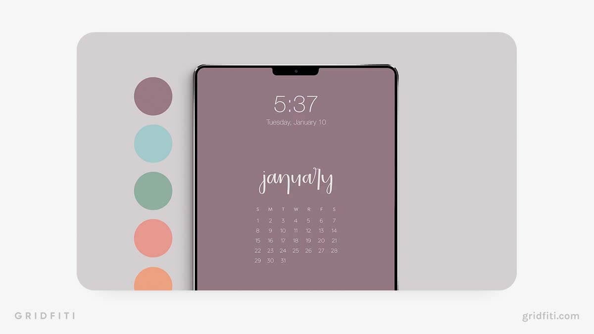 Aesthetic iPad Calendar Lock Screen