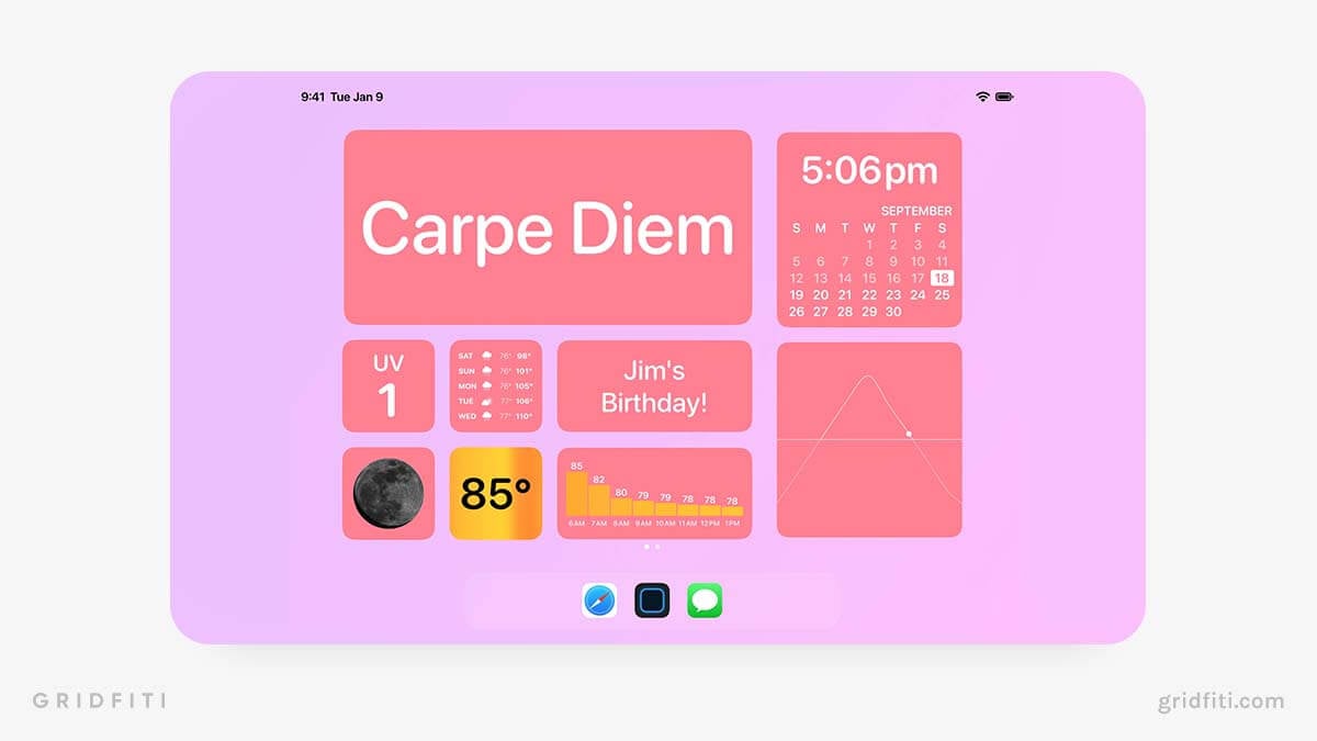 Aesthetic iPad Widgets