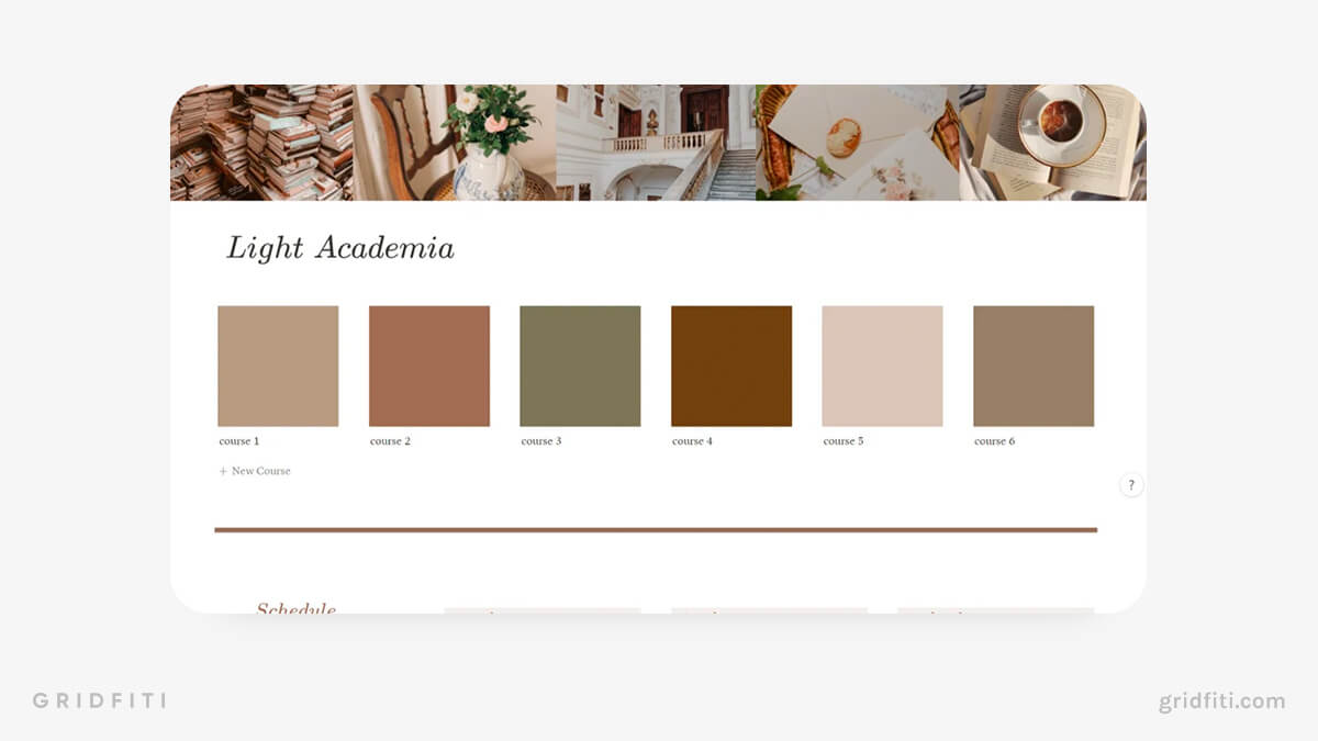 Aesthetic Light Academia Notion Template