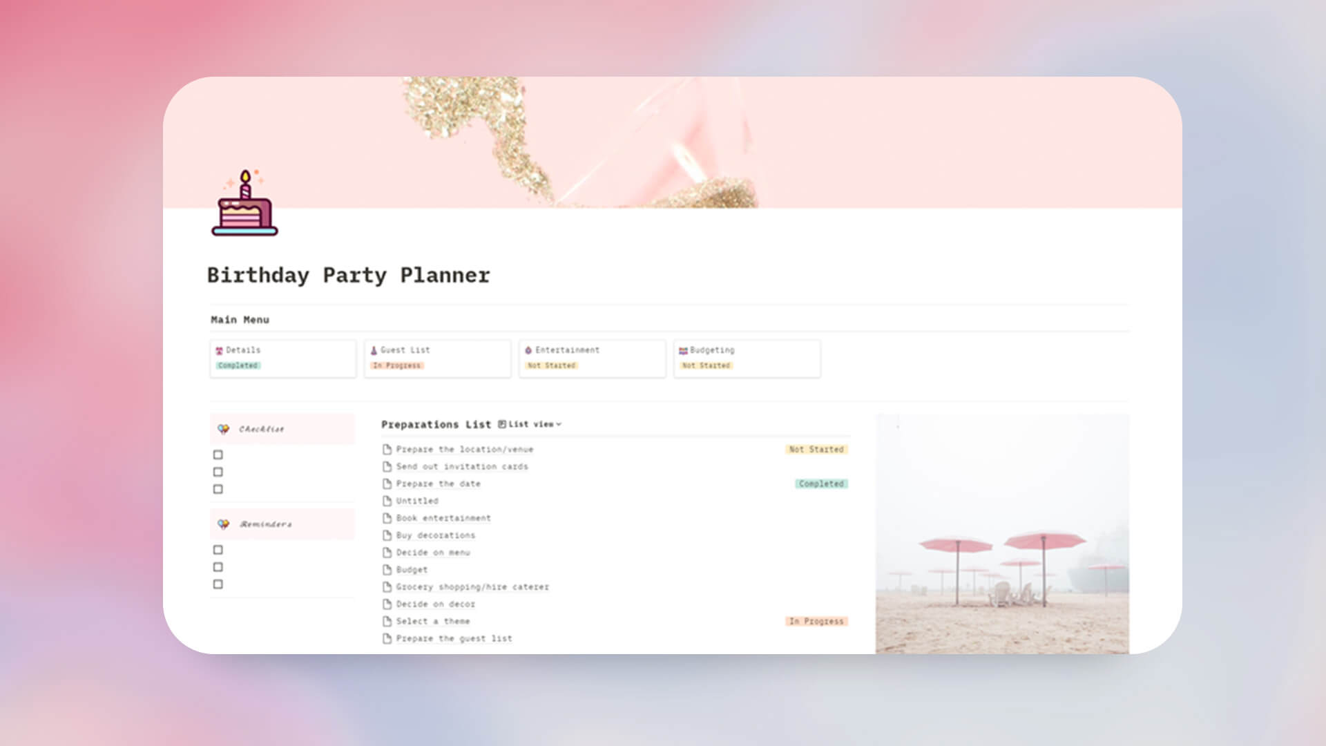  Notion Event Planning Template 