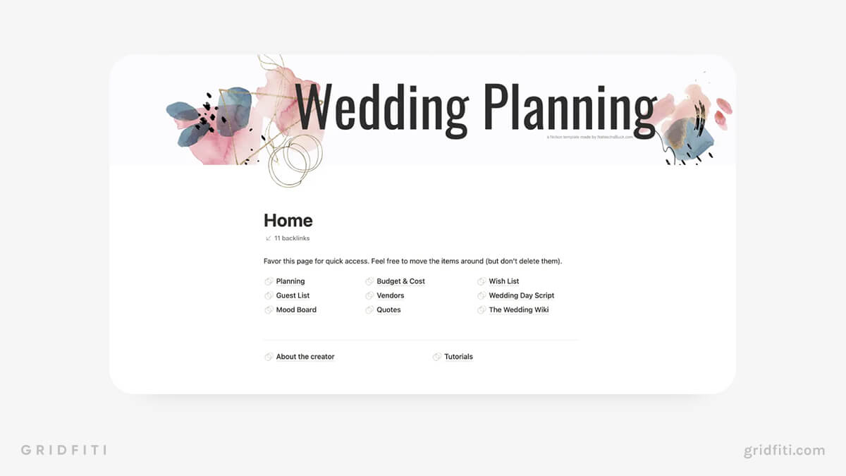 Notion All-in-One Wedding Planner Template