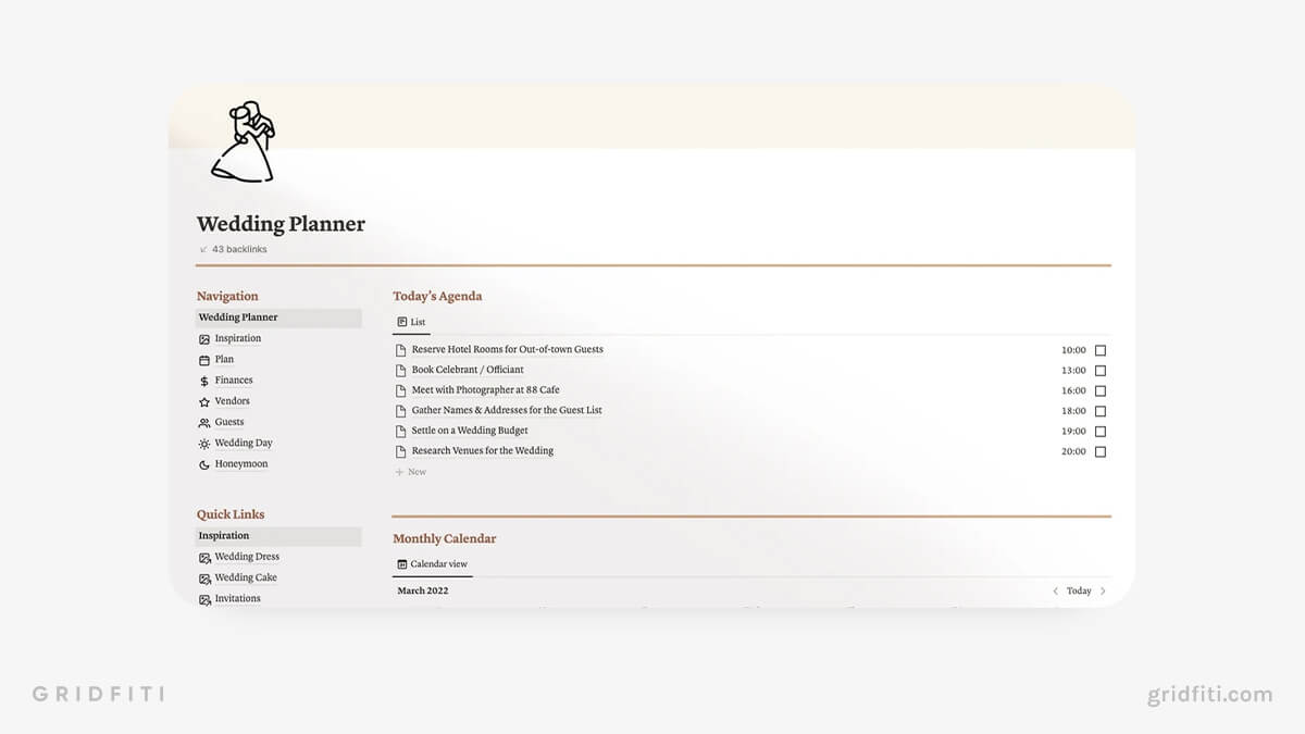 Notion Wedding Planner & Organizer Template