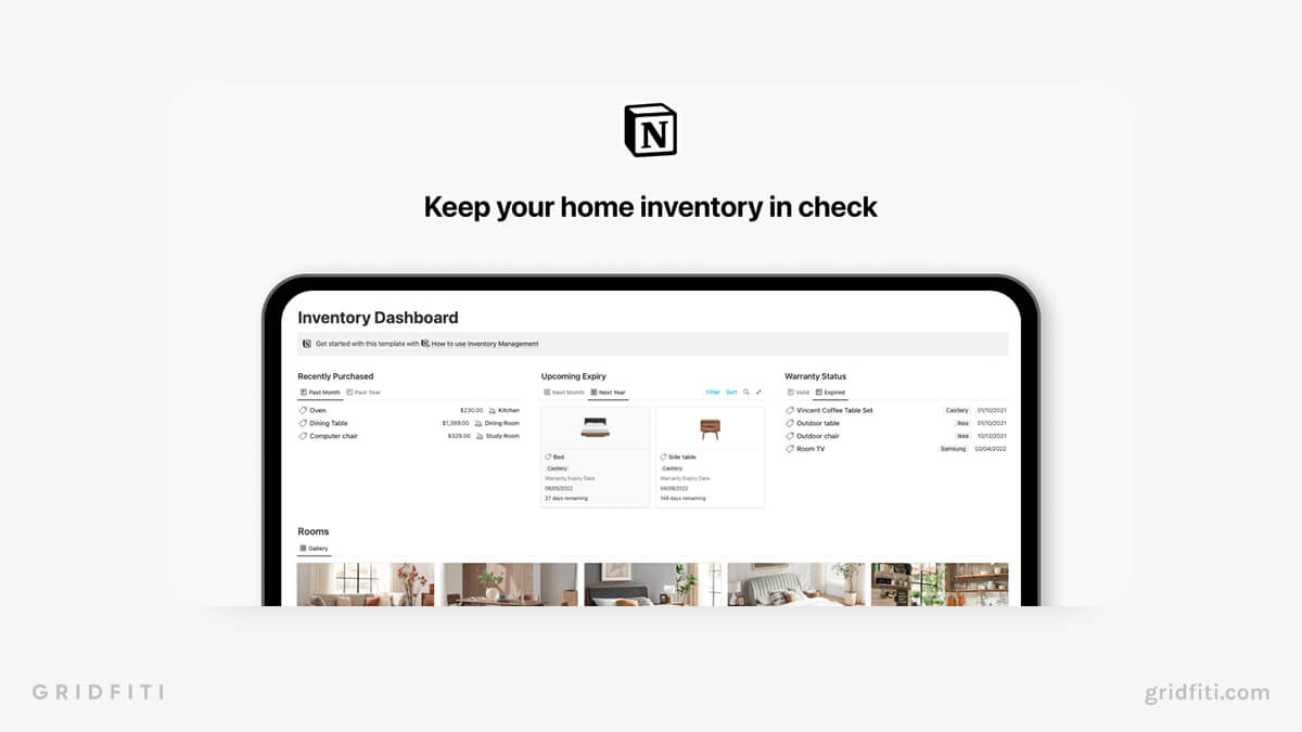 Notion Home Inventory Template