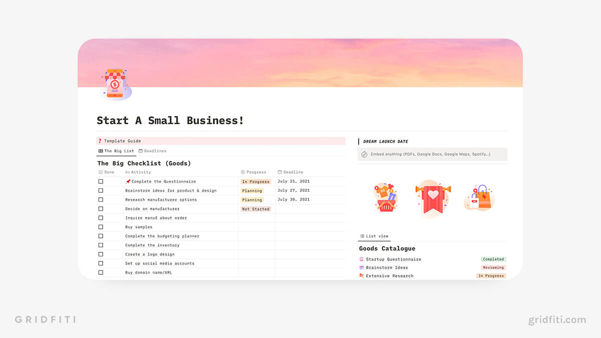 Notion Small Business Inventory Template