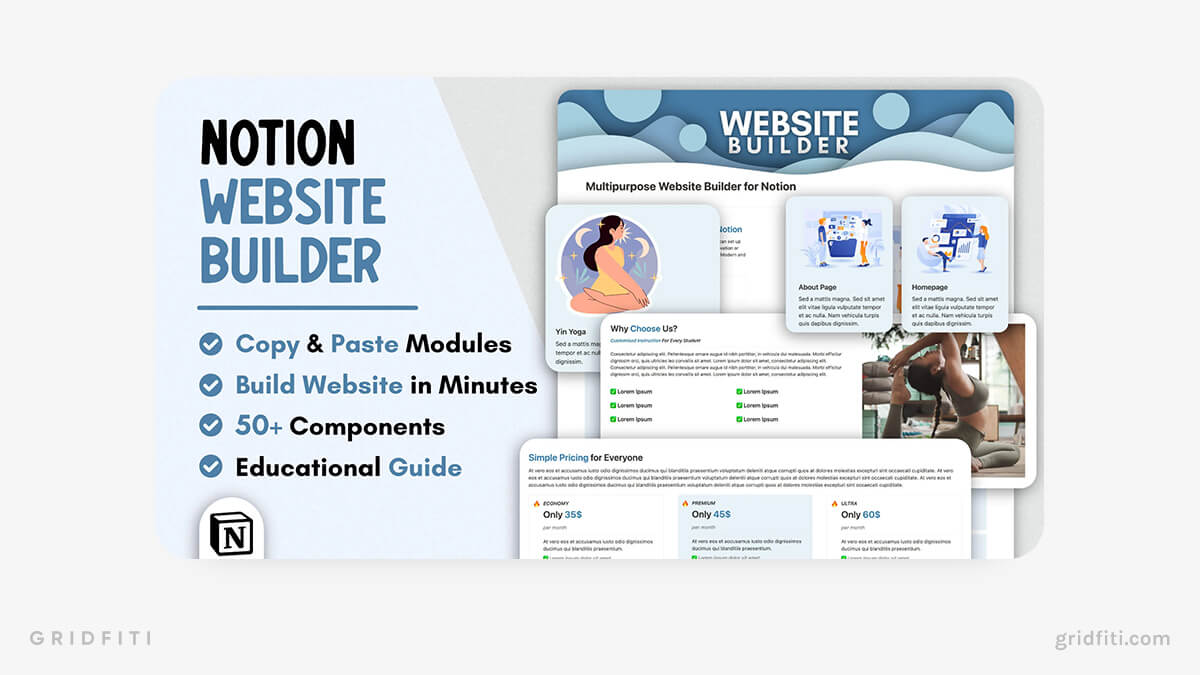 Notion Website Builder with Landing Page Template