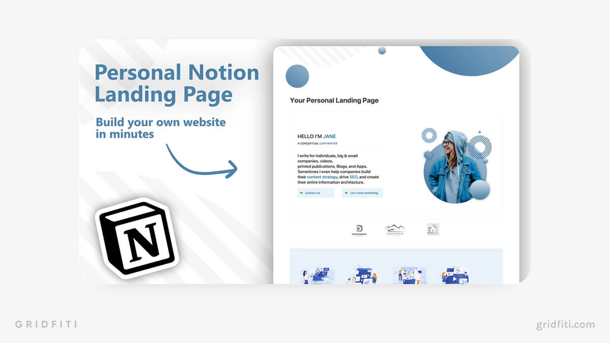 Simple Notion Personal Landing Page Template