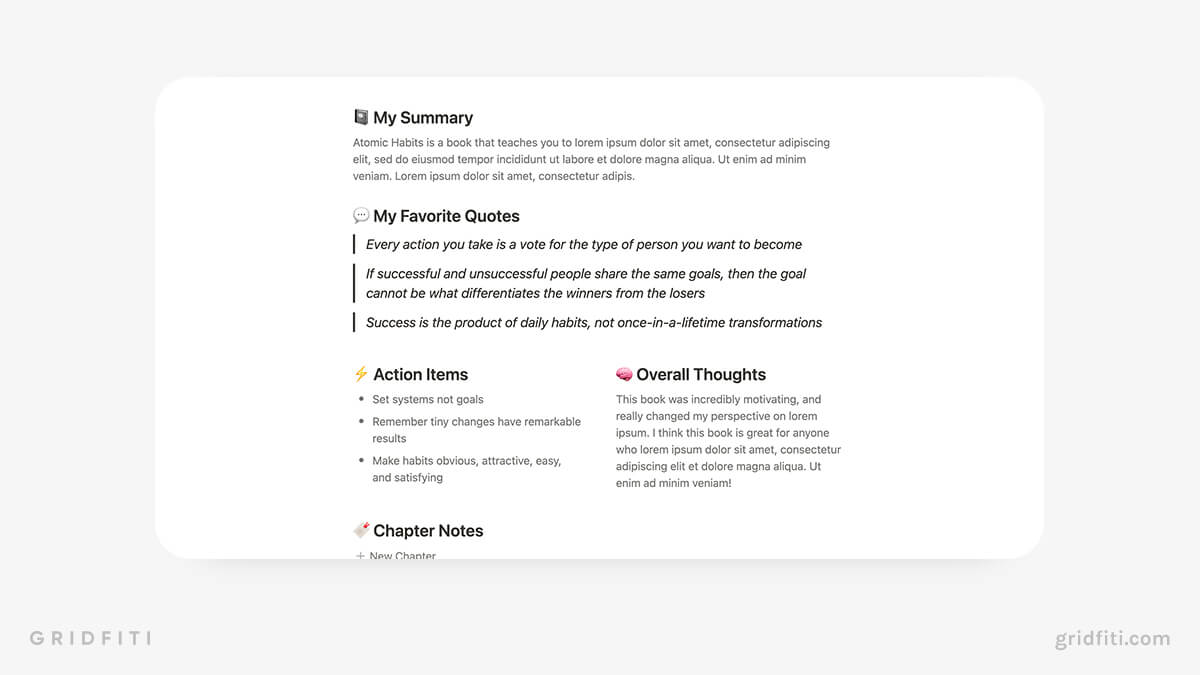 Notion Reading Quote Template