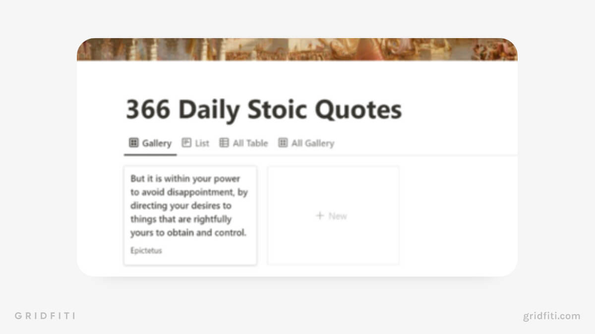 Stoic Notion Quotes Database Widget