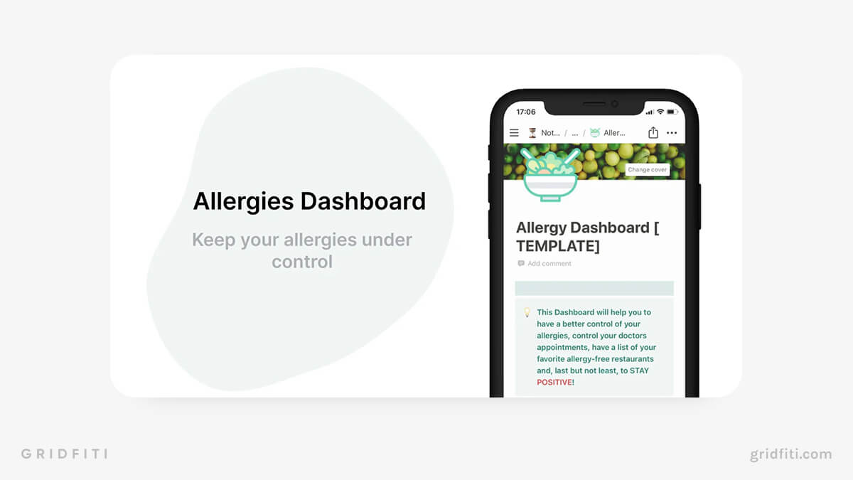 Notion Allergy Dashboard Template