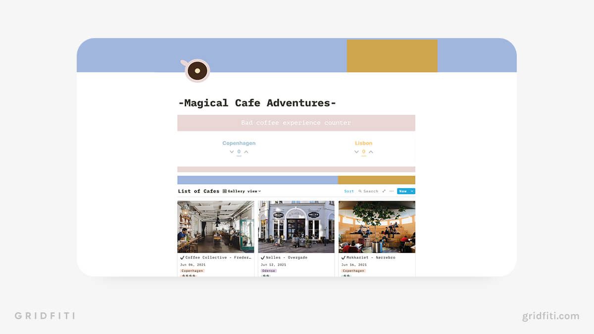 Notion Cafe Review Template