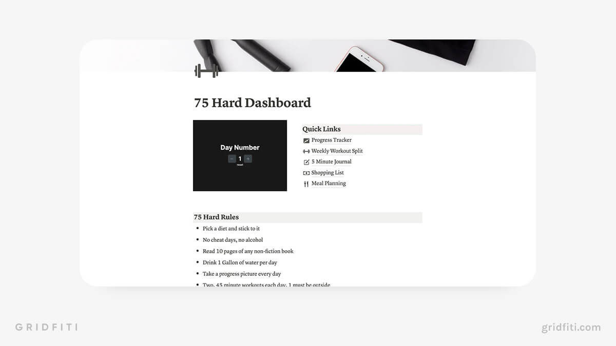 The 7 Best 75 Hard 75 Soft Notion Templates Gridfiti