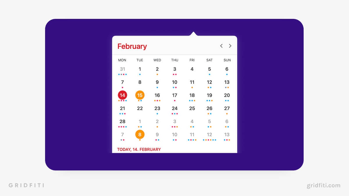 Calendar 366 – Complete Menu Bar Calendar