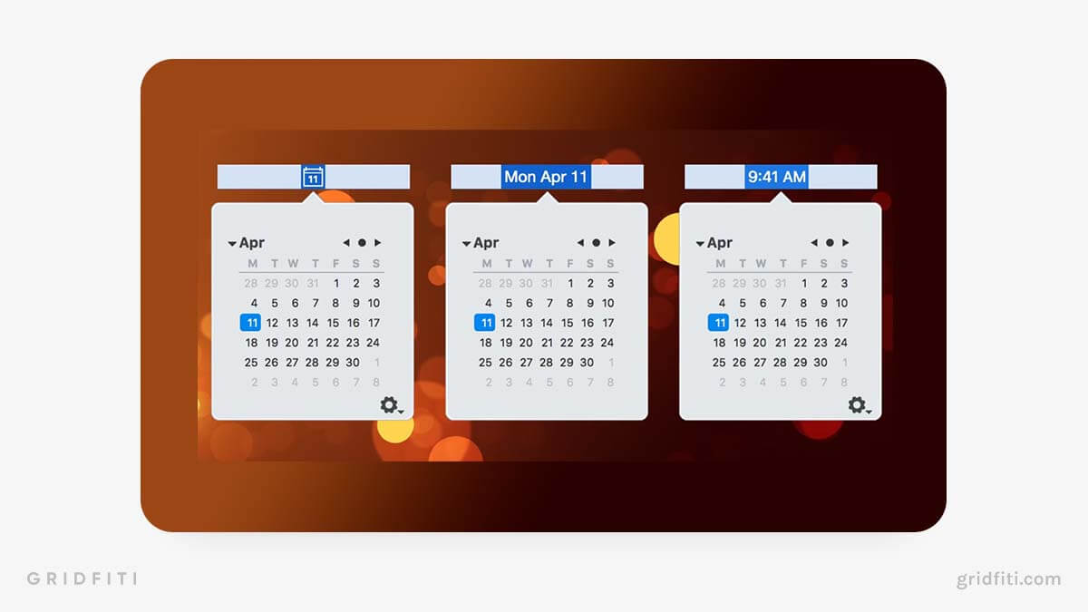 mini calendar widget mac