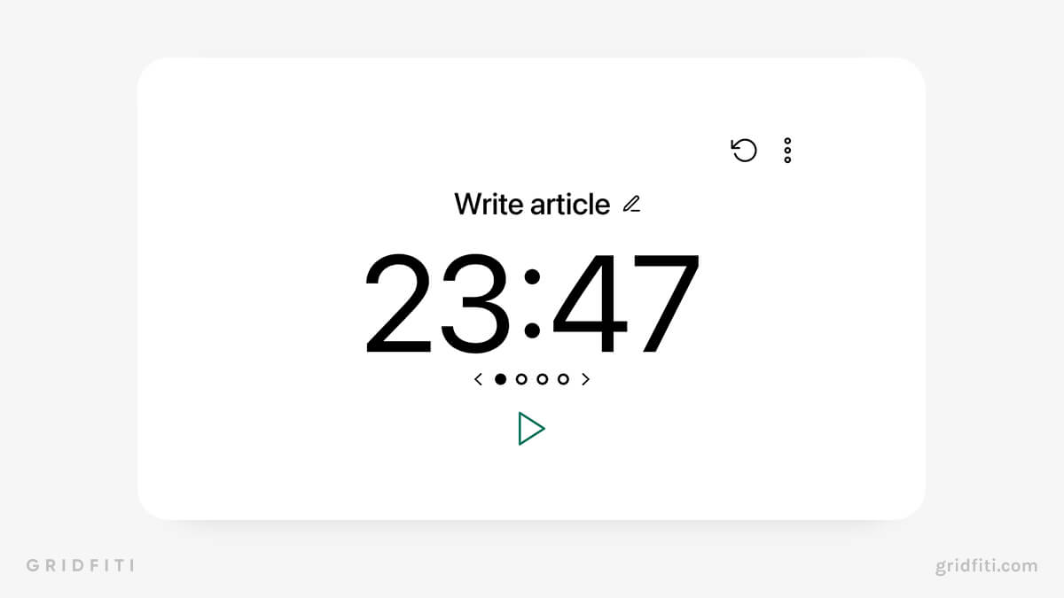 Minimalist Pomodoro Timer Widget