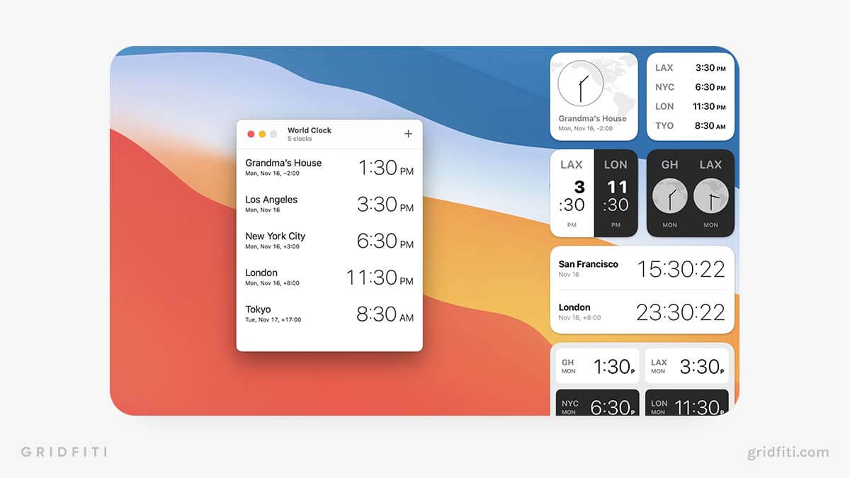 World Clock Widget for Mac