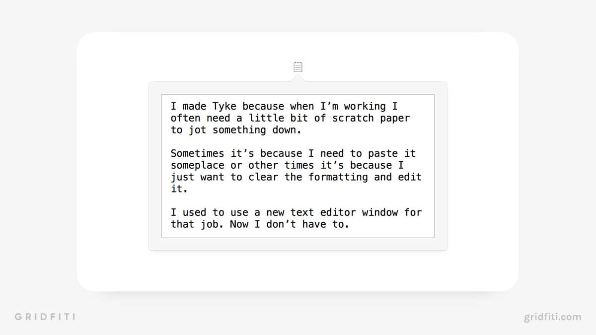 Tyke – Scratch Paper in Your Menu Bar