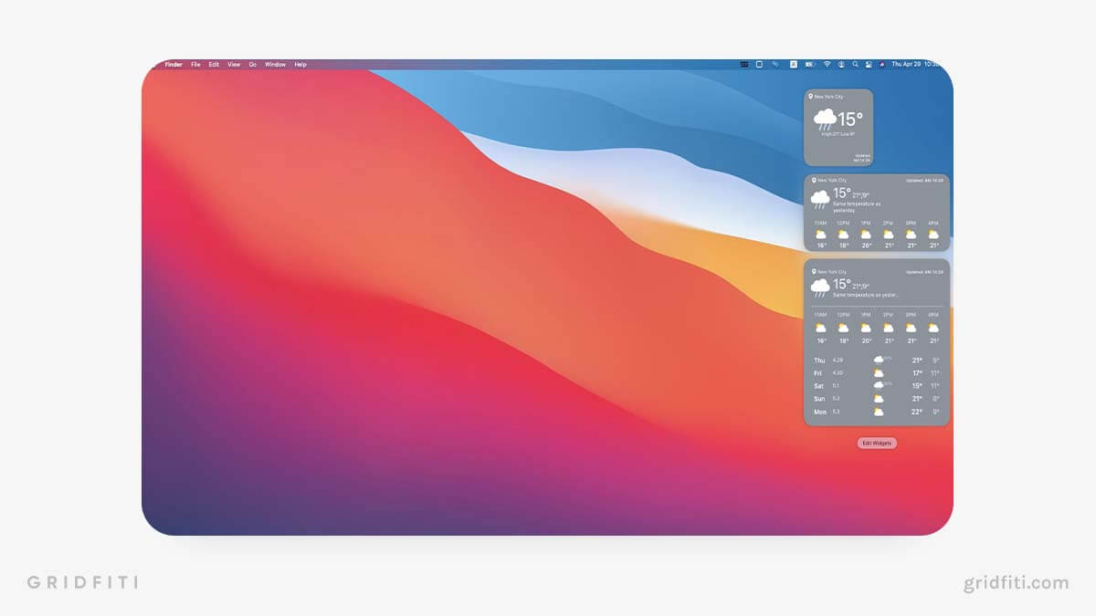 Aesthetic Mac Weather Widget