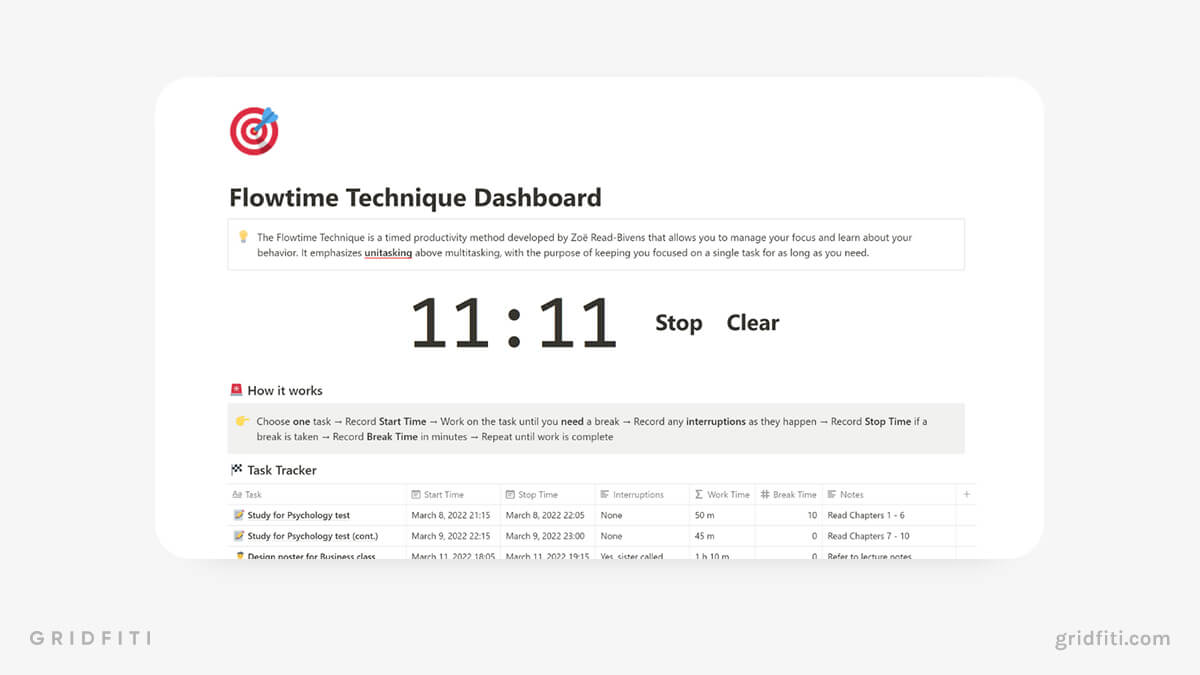 Flowtime Study Technique