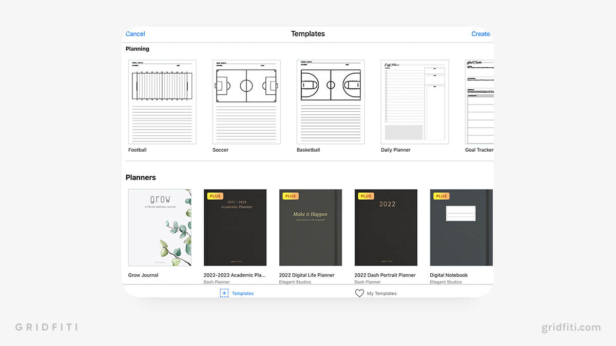 GoodNotes vs Notability Templates