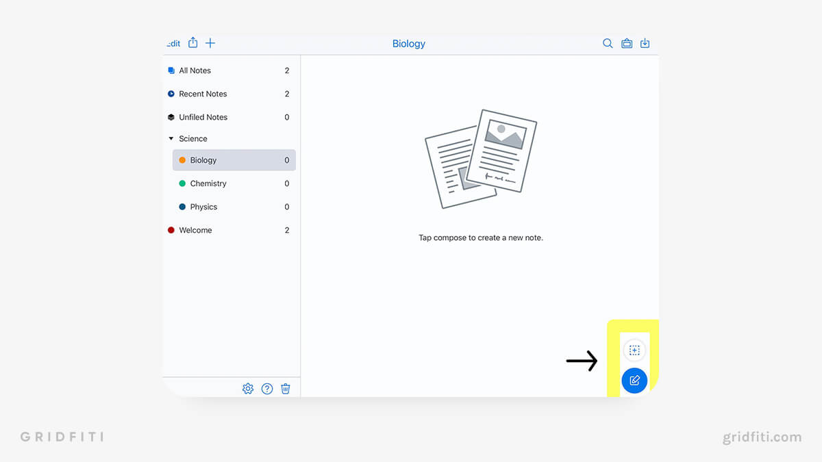 Create Blank Notes in Notability