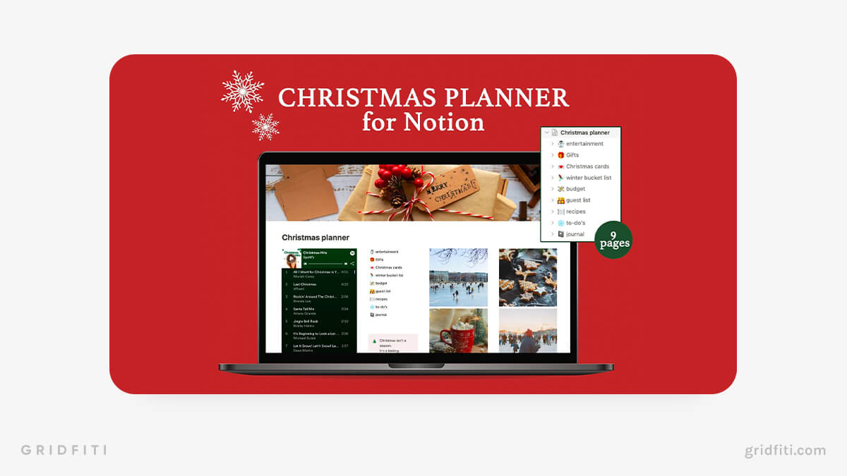 Christmas-Themed Notion Digital Planner