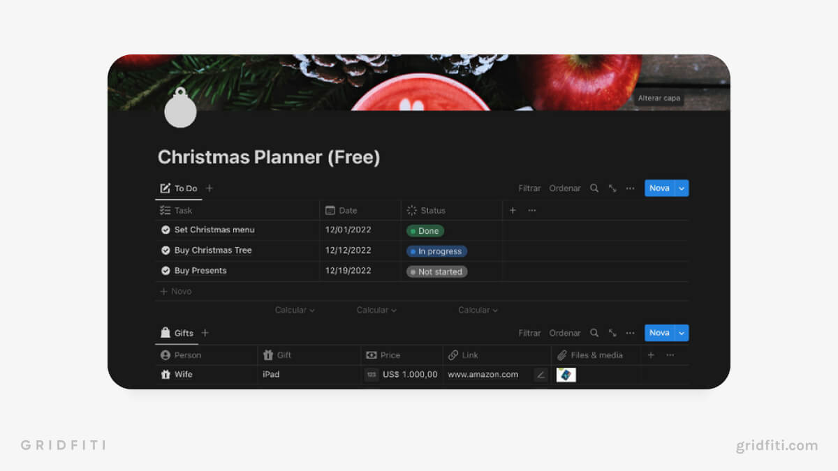 Free Minimalist Christmas Planner Template