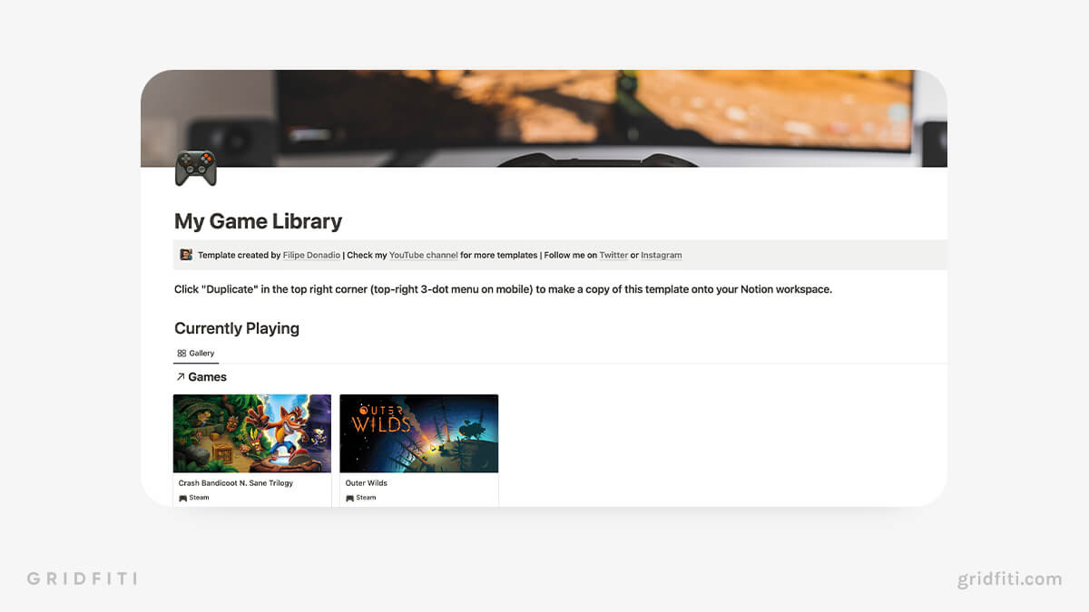 Notion Games Library Template