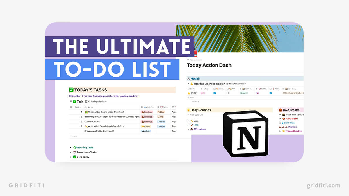 Advanced Notion Work To-Do List Template