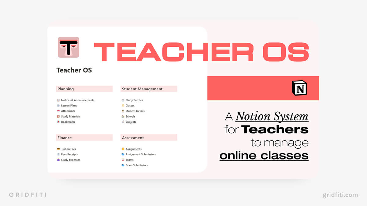 Notion Teacher OS Template for Work
