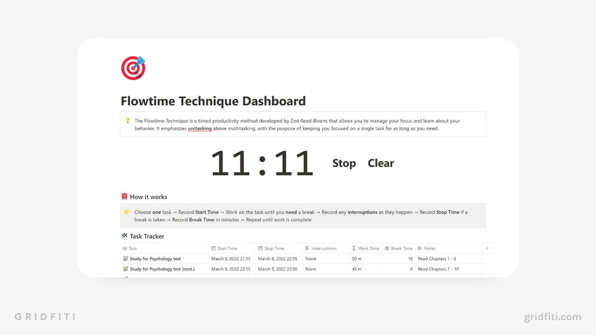 Flowtime Study Technique