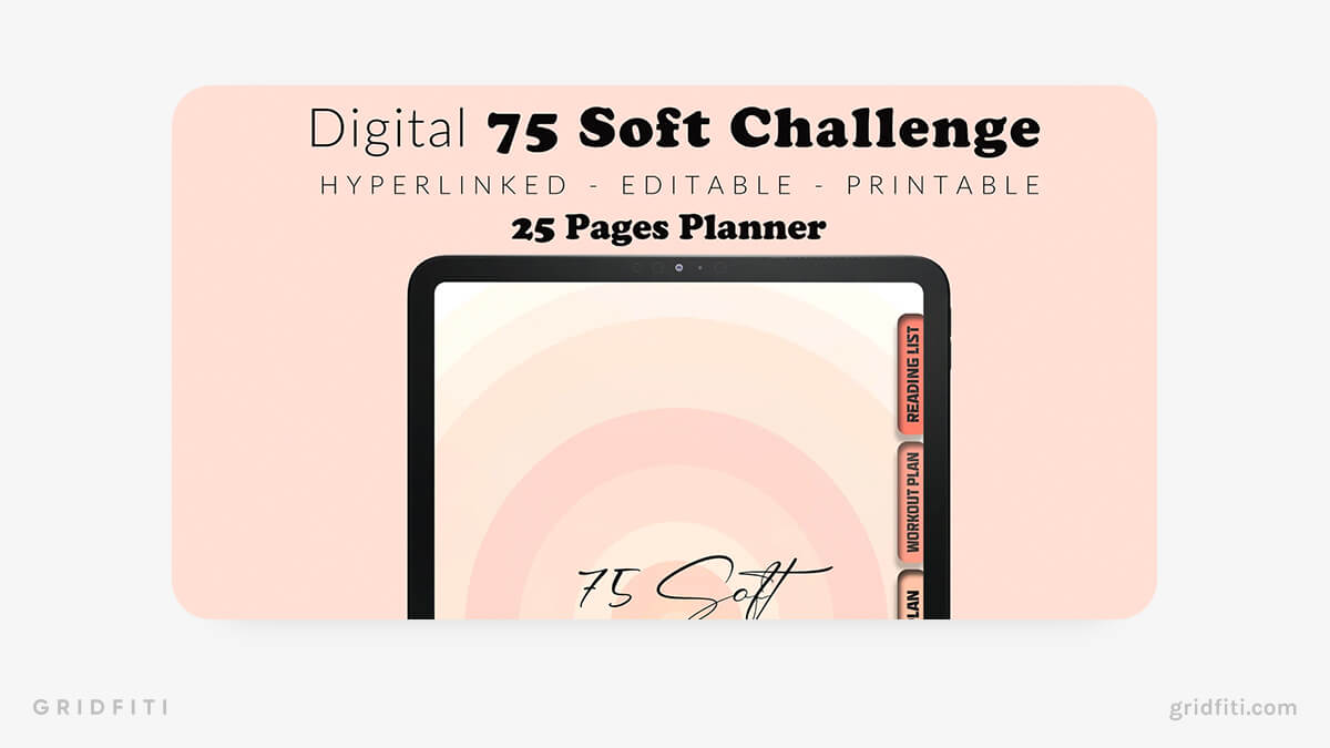 75 Soft Challenge Tracker Editable Template Printable Fitness 