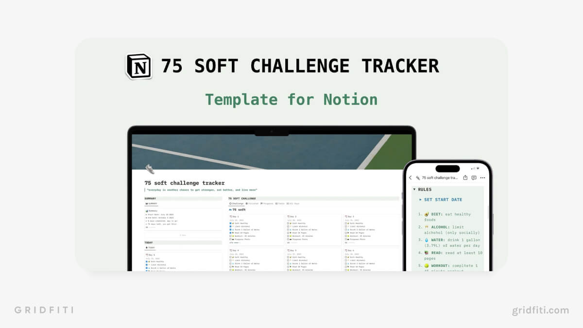 75 Soft Challenge Tracker Notion Template