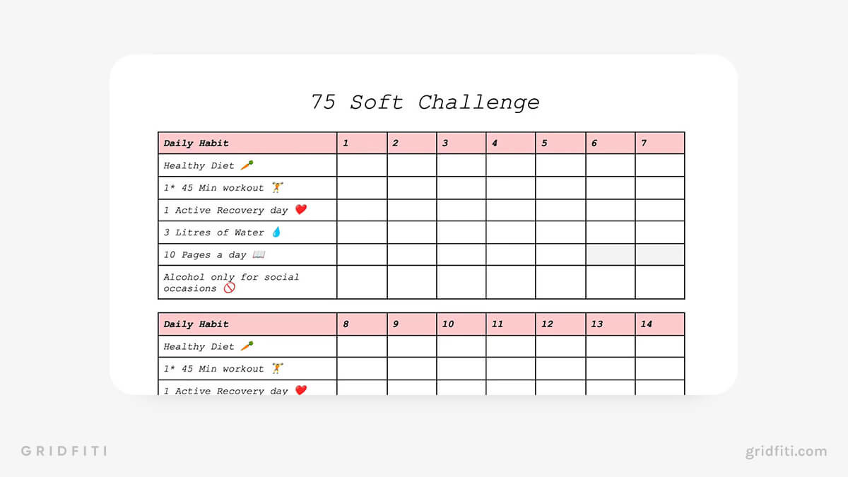 The 15 Best 75 Soft Challenge Templates Printable PDFs & Digital