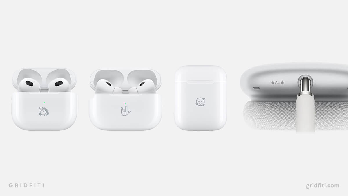 Where are the AirPods engravings on the products?