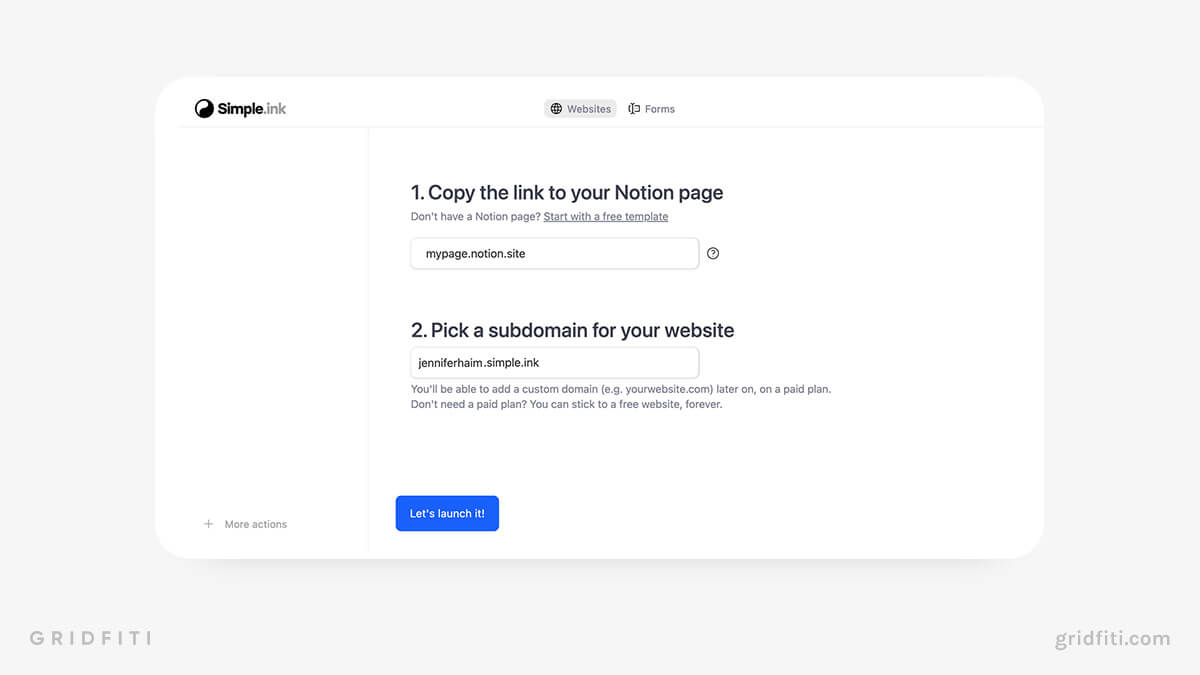 Add subdomain to Notion