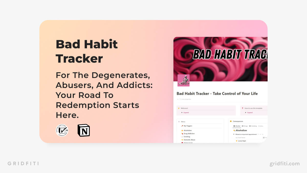 Bad Habit Tracker in Notion