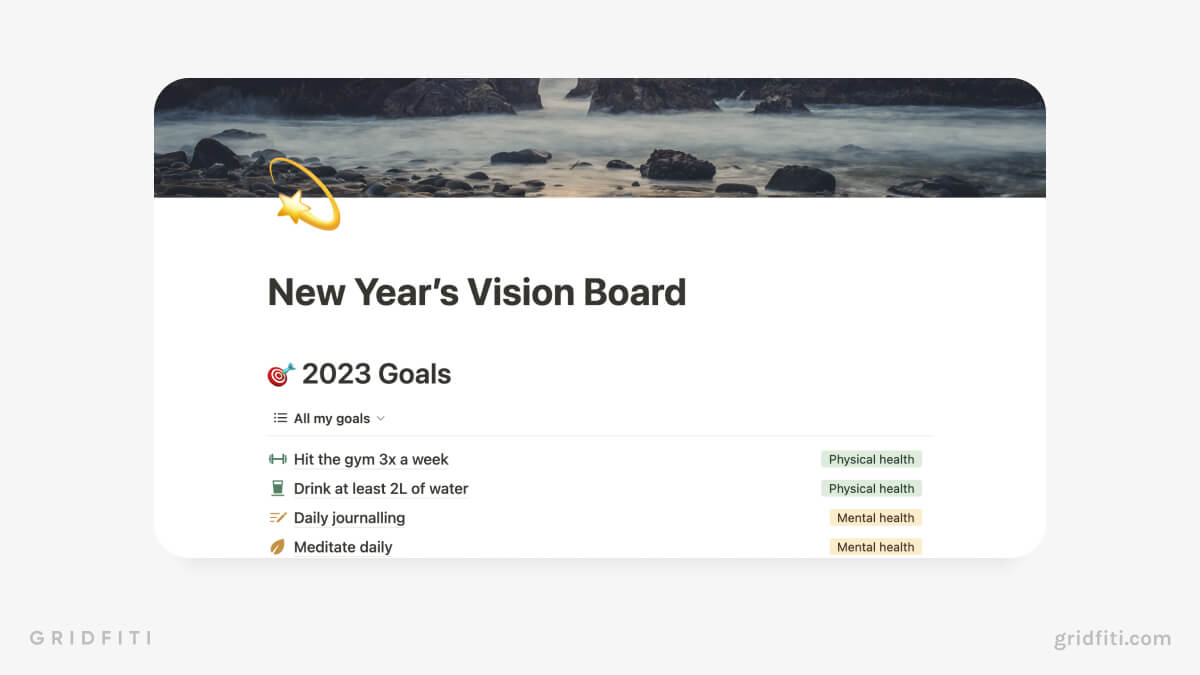 New Year’s Vision Board Template