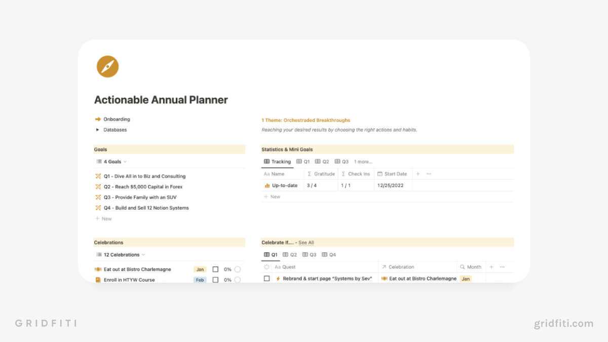Actionable Annual Planner