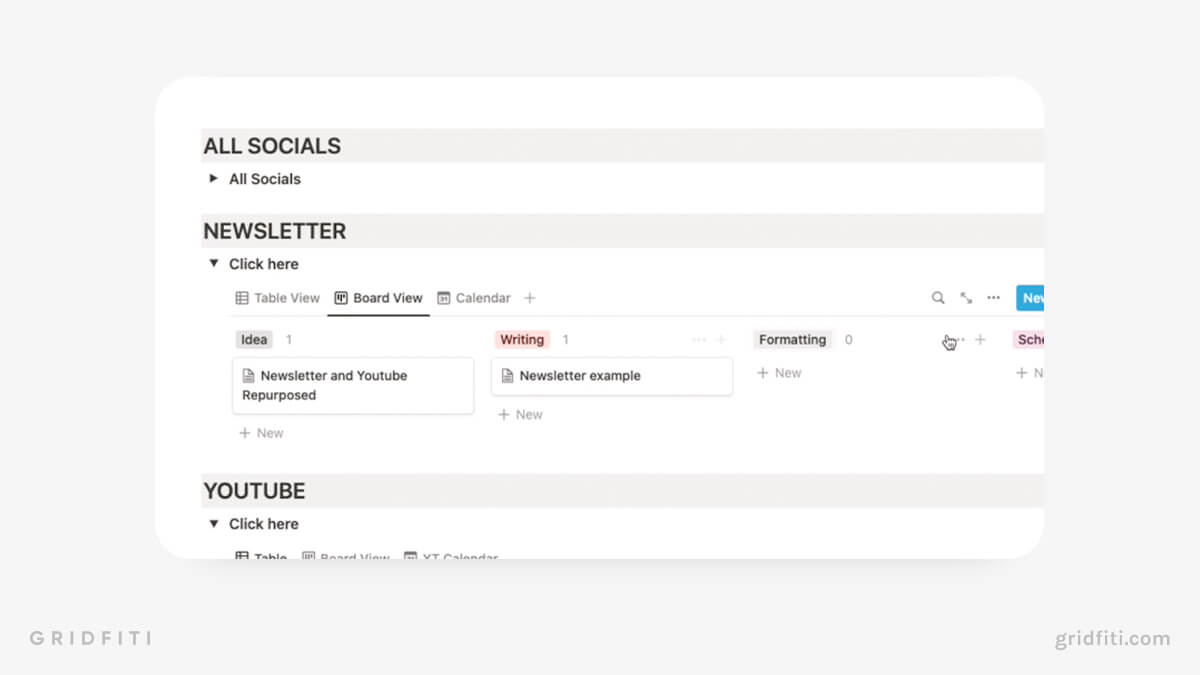 Notion Newsletters & Social Template