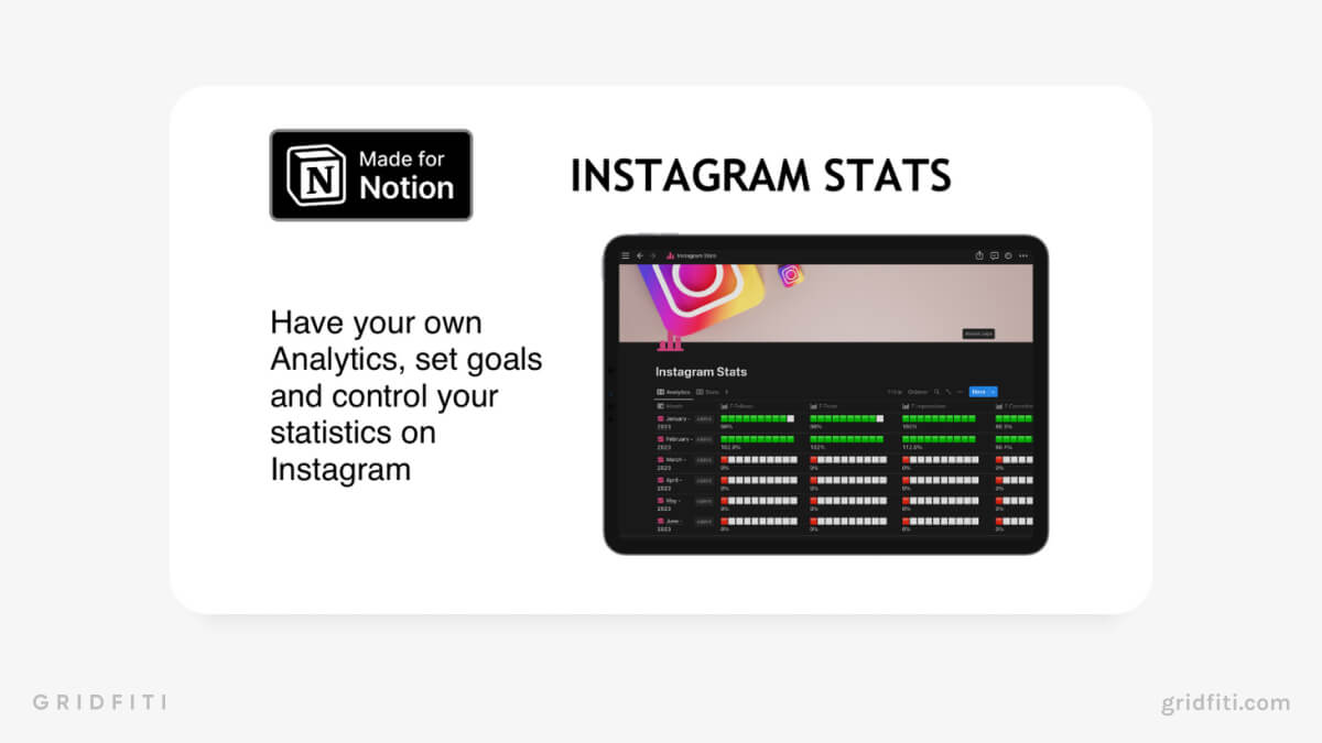 Notion Instagram Stats
