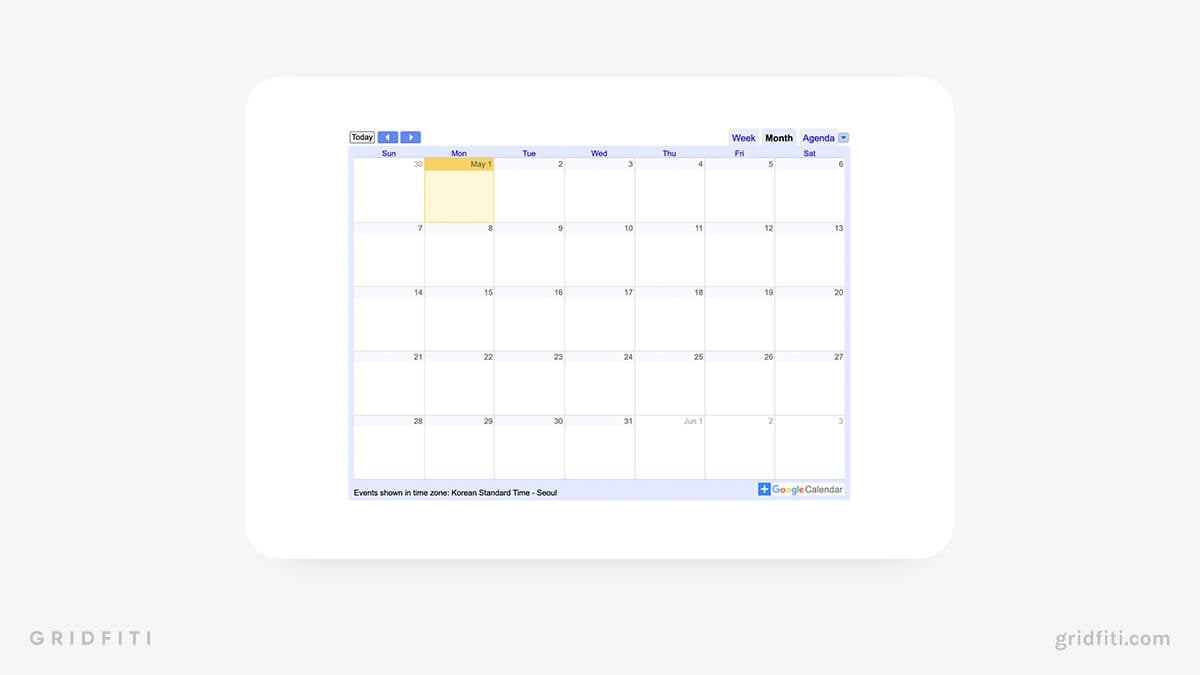 Google Calendar Widget