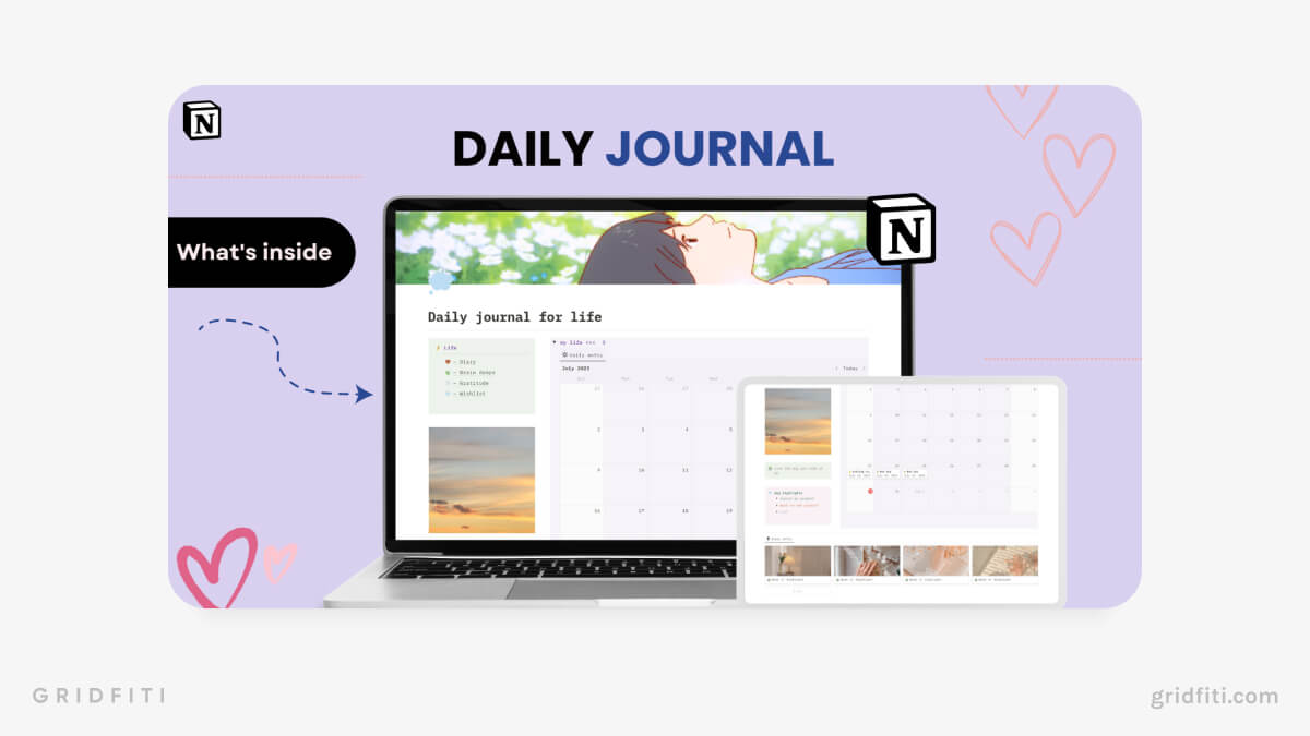 Aesthetic Notion Daily Journal