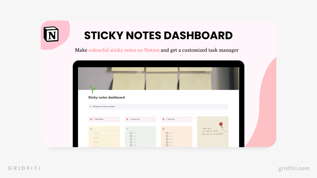 Sticky Notes Dashboard