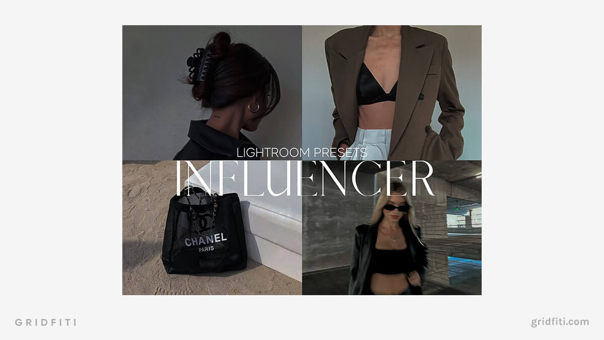 Dark Minimalist Influencer Lightroom Preset