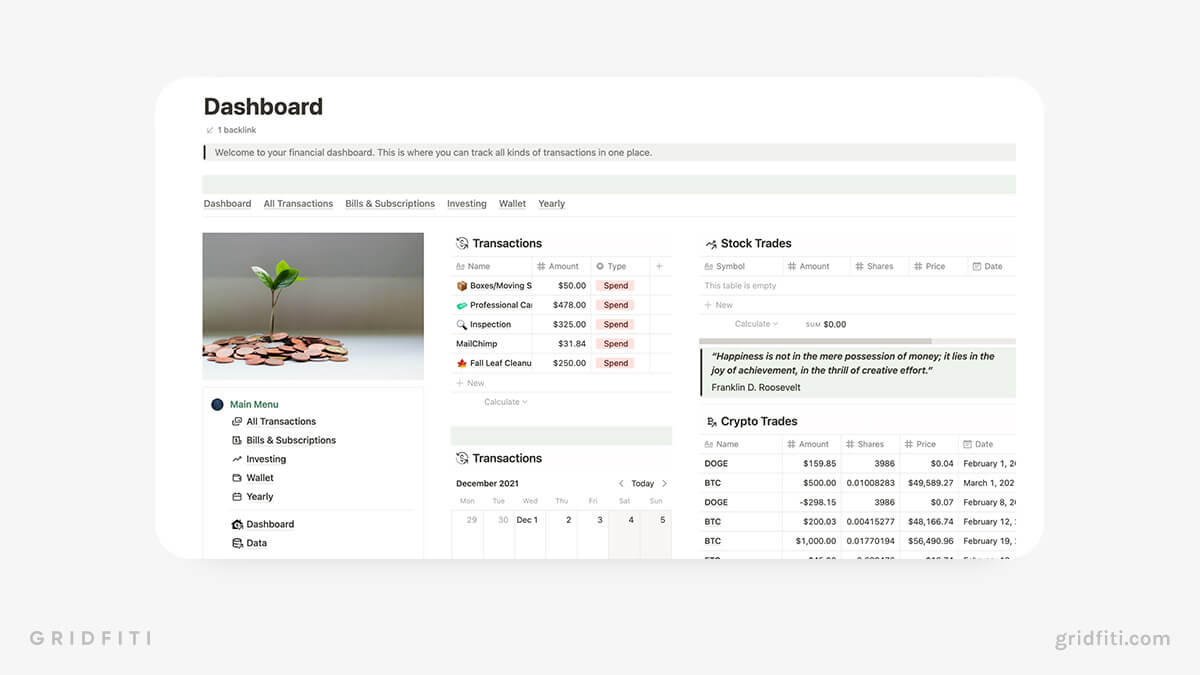 Budget planning  Notion Template